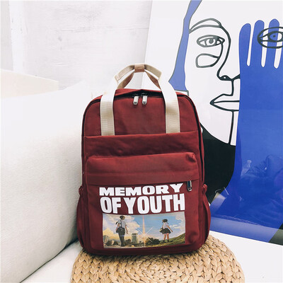 

Ins schoolbags women Korean version of high school students Chaobai campus simple Baitaoshen Department of Guzhuangmaiden shoulder