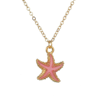 

Summer Sea Shell Pendants&Necklace For Women Orange Color Necklace New Trendy Jewelry Female Handmade Necklace Girls Gifts