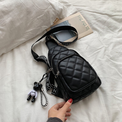 

Summer Lingge bag simple chest bag new 2019 Korean version of wild womens bag ins shoulder Messenger bag