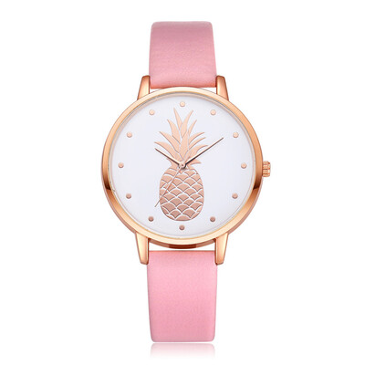 

FanTeeDa New Fashion Leather Women Watches Luxury Top Pineapple Pattern Casual Quartz Watch Women Clock Relogio Feminino 533