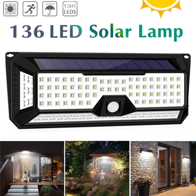 

136LED Solar Lamp Outdoor Garden Yard Waterproof PIR Motion Sensor Night Light Security Pool Door Solar Lighting