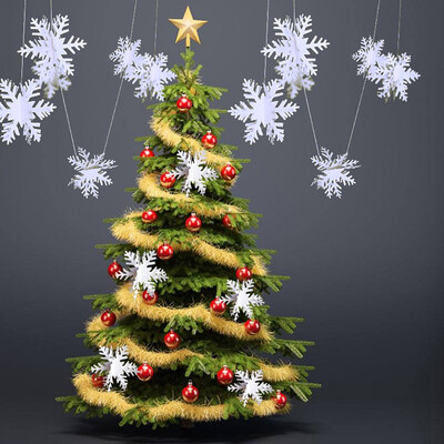 

〖Follure〗Christmas Snowflake String Decoration 3D Snowflake Paper Hanging Flag Decoration