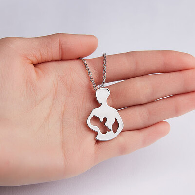 

Mothers Day Gift Necklace Mom Dad Letters Circle Pendant Necklace Lockbone Chain Pendant Necklace Female Necklace Jewelry 50cm