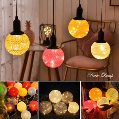 

10 LED Colorful Fairy String Lights Cotton Ball Xmas Wedding Party Decor Lamp