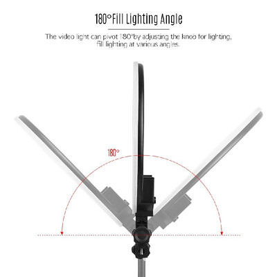 

Andoer HD-14S 14 Inch Studio Ring Light 36W 3200-5600K Bi-Color Dimmable LED Video Light Lamp Built-in 192pcs SMD LEDs Digital Pho