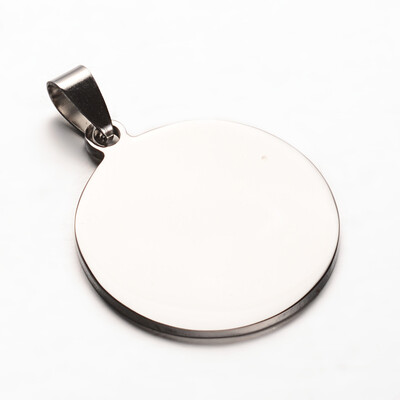 

Flat Round 304 Stainless Steel Pendants Stainless Steel Color 35x30x2mm Hole 4x85mm