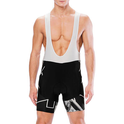 

Men Cycling Printed Jerseys Short Reflective Strip Suspender Brace Pants