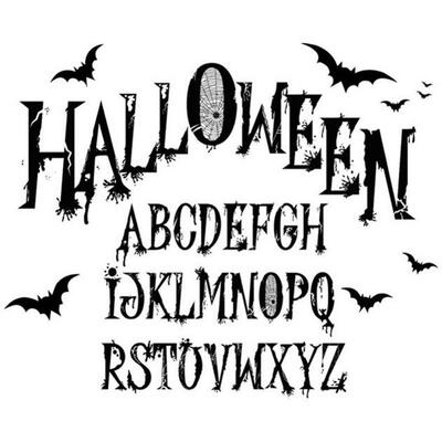 

Greensen Halloween Wall Decal Alphabet Letters Background Sticker Bedroom Living Room Home Decor Wall Decor Wall Decal