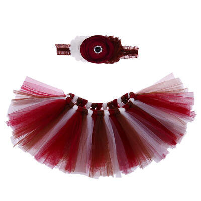 

Newborn Baby Elastic Headband Tutu Skirt Photo Props Costume Outfits