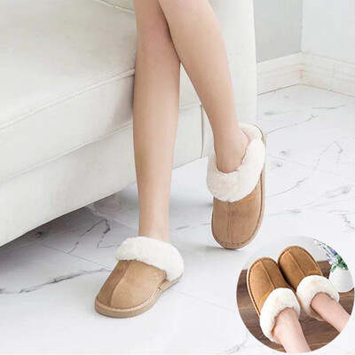 

Rose Womens Winter Solid Fluffy Slip-On House Indoor Outdoor Shoes Warm Slippers