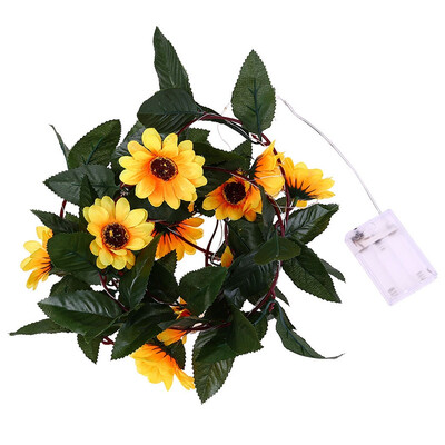 

30LED Simulation Sunflower Light String Warm White Home Decor Battery Powered Flower String Lights