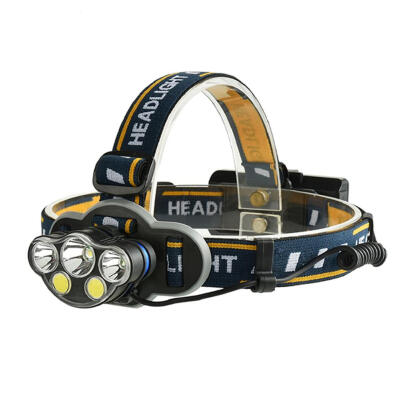 

Led Waterproof Headlight T6 COB USB Warning Headlamp Flashlight Torch