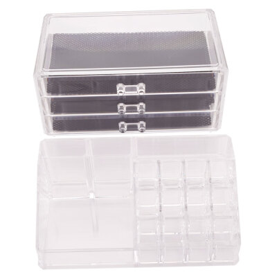 

Cosmetic Organizer 3 Drawer Jewelry Makeup Case Storage Clear Hot Style