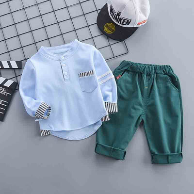 

Autumn Children Baby Boys Casual Long Sleeve Striped Print T-shirt Blouse TopsPants Trouser Set