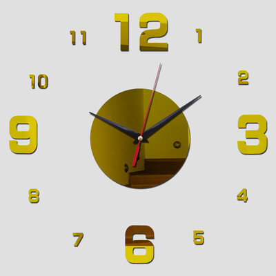 

Tuwaga Number 3D Acrylic Mirror Wall Clock DIY Wall Stickers Modern Clocks Home Decor Multi-color