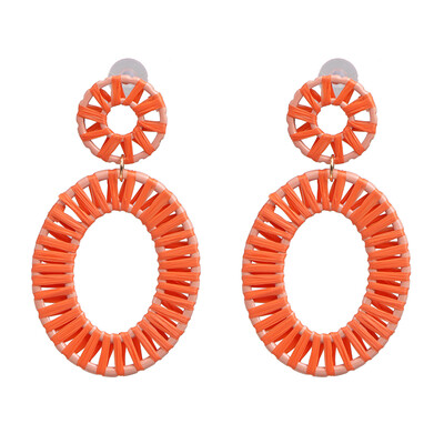 

Niche Colorful Big Statement Earrings Women Bohemian Handmade Woven Drop Dangle Earrings Girls Wedding Party Jewelry INS