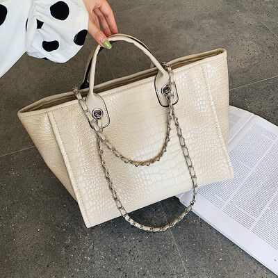 

Womens bag new European&American fashion fashion crocodile pattern tote bag wild large capacity beach bag Messenger