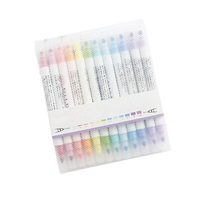 

12pcsset Cute Double Head fluorescent Pen Mildliner Highlighters Color Marker Pen School Supplies Pocket Journal Decoration
