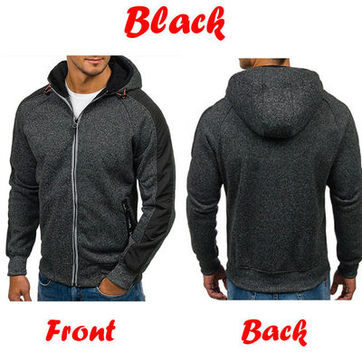 

Fleece Hoodie Mens With Thermal Lined Hood Jacket Sweatshirt Zip Outerwear Warm