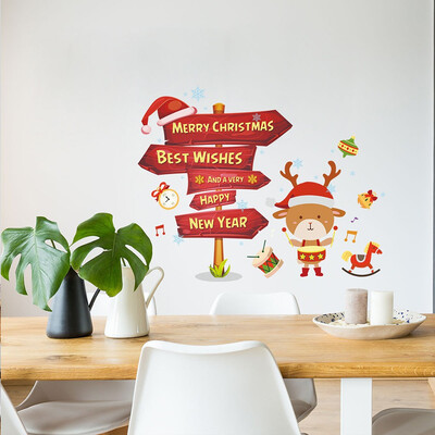 

Toponeto Merry Christmas Background Wall Decoration Removable Wall Stickers