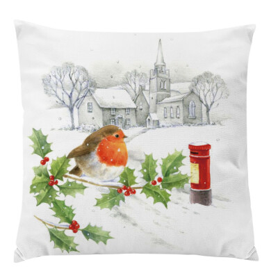 

Tailored Happy Christmas Cushion Cover Square Pillow Case Home Decor