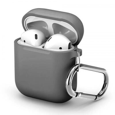 

Protective Silicone Cover For AirPods Charging Case Scratch-proof Shock-proof Case Skin With Carabiner For AirPods 1