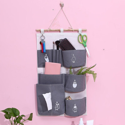 

Toponeto Multi-Storey Hanging Bag Cotton And Linen Waterproof Door After Wall Hanging