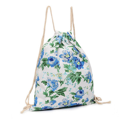 

Tailored Print Canvas Drawst Hanged Sack Sport Beach Travel Outdoor Backpack Pouch Bag BU