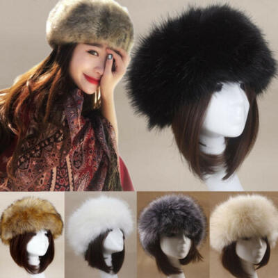 

Women Russian Thick Fluffy Cap Fake FAUX Fur Headband Hat Winter Ear Warmer Ski