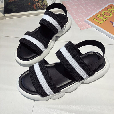 

Sandals women 2019 new summer dress shoes Joker fairy wind bear students ins tide sports flat bottom