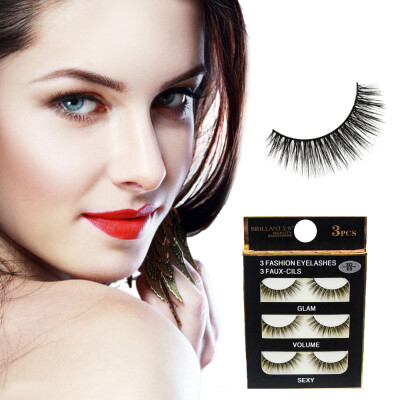 

〖Follure〗3 Pairs 3D Long False Eyelashes Makeup Natural Fake Thick Black Eye Lashes