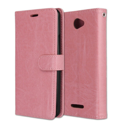 

BQ Aquaris X Pro 3 Card Photo Frame Leather Case - Powder