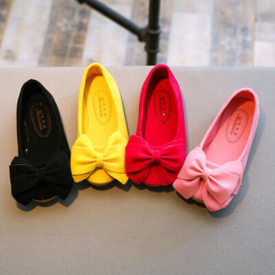 

Lovely Children Kid Girls Princess Shoes Kids Girls Bow Single Shoes Dance Shoes