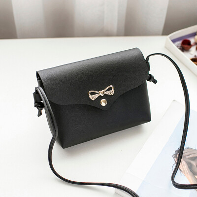 

Tailored Women Fashion Solid Cover Bow Crossbody Bag Shoulder Bag Phone Coin Bag Black