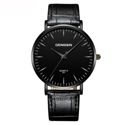

Gobestart Fashion Mens Leather Military Alloy Analog Quartz Wrist Watch Business Watches