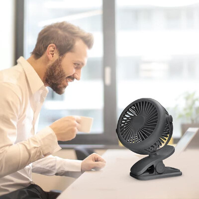 

Mini Clip Fan Desk Personal Fan USB Charging Rotation Portable ABS Cooling Table Fan