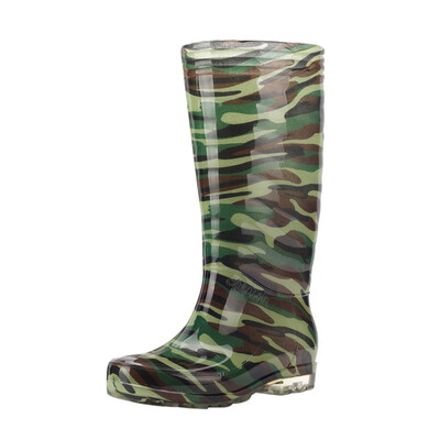 

2019 Mens Camouflage quality PVC rubber low Heels Non-slip men Rain Flat Round Toe Shoes Waterproof High Cylinder Rain Boot