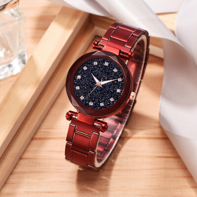 

RM Multi Faceted Bump Fashion Simple Star Sky Dial Ladies Steel Belt Quartz Watch