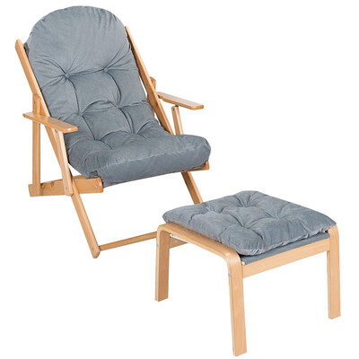 

Folding Recliner Adjustable Lounge Chair with Ottoman