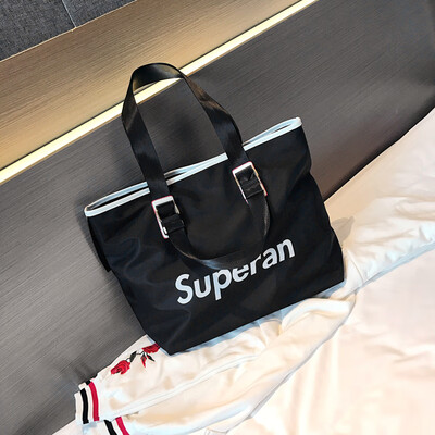 

Ins super hot bag woman 2019 new fashion nylon handbag Korean version 100 lap fashion single shoulder bag large bag