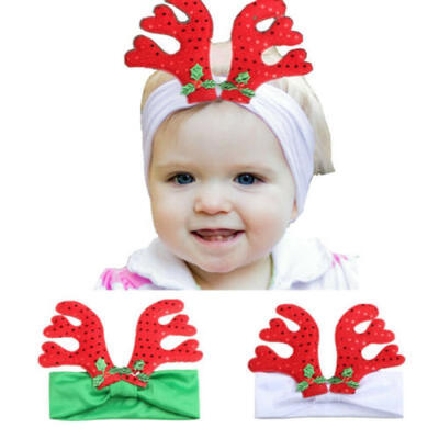

New Baby Girls Toddler Bow Feather Headband Flower Girl Hair Headwear Christmas
