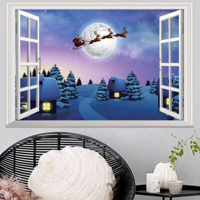 

〖Follure〗Christmas Holiday Window 3d Wall Stickers Christmas Decoration 3D Wall Stickers