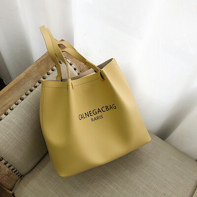 

Summer large capacity ins bucket bag female 2019 new wave Korean version of the wild shoulder fashion letter handbag