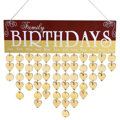 

Wooden Hanging Calendar Board Family Date Birthday Reminder DIY Home Decor