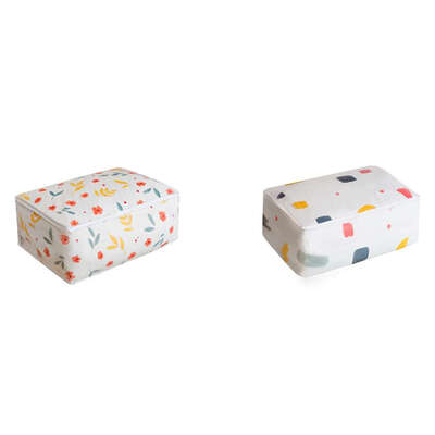 

PEVA Flower Geometric Printed Quilt Storage Bag Dustproof Moistureproof Wardrobe Clothing Blanket Organize Case