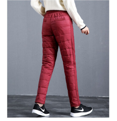 

The 2018 new womens high-waisted down trousers for women wear extra thick&slim body to keep warm