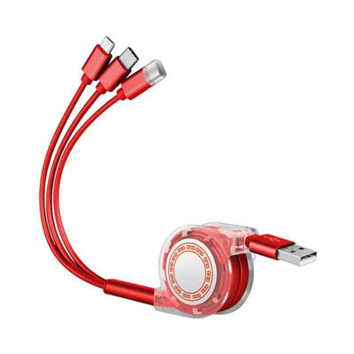 

Portable 3 In 1 TPE USB Data Line 3A Efficient Fast Charging Cable For Android Apple IPhones