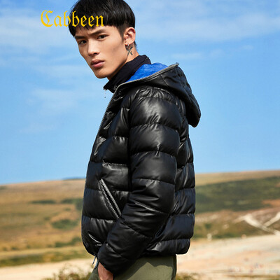 

Carbine mens youth handsome winter clothes winter tide brand hooded warm white duck down fashion down jacket coal black 01 48170M