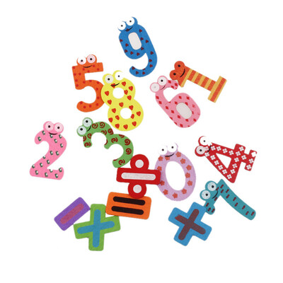 

Gobestart 15pcs Fridge Magnets Early Learning Educational Toys Wooden Math