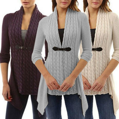 

Womens Loose Knitted Pullover Jumper Sweater V Neck Long Sleeve Knitwear Top US